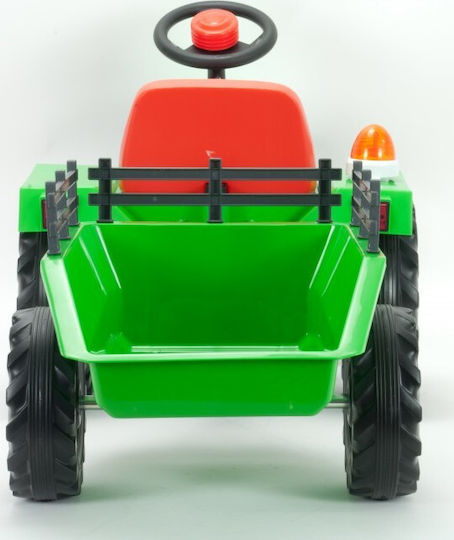 Kinderfahrzeug mit Traktor Bewegung Fuß zu Boden mit Anhänger mit Pedal Grün
