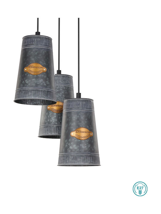 Eglo Honeybourne Pendant Light Suspension for Socket E27 Black