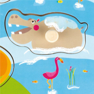 Ξύλινο Παιδικό Puzzle Σφηνώματα Ζώα για 1+ Ετών 3pcs Apli Kids