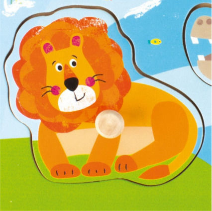 Ξύλινο Παιδικό Puzzle Σφηνώματα Ζώα για 1+ Ετών 3pcs Apli Kids