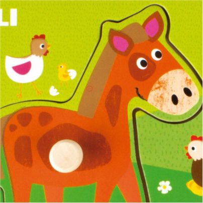 Ξύλινο Παιδικό Puzzle Σφηνώματα Φάρμα για 1+ Ετών 3pcs Apli Kids