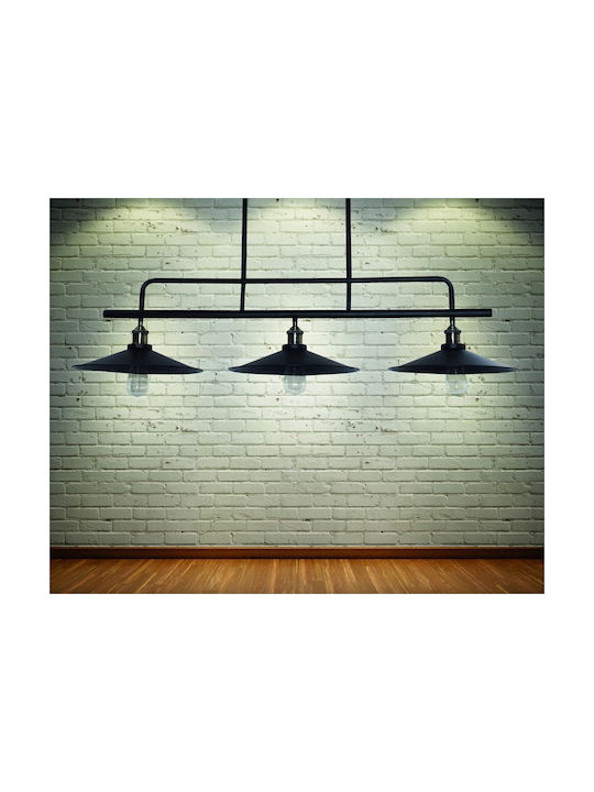 Home Lighting Dakar Pendant Light Three-Light Rail for Socket E27 Black