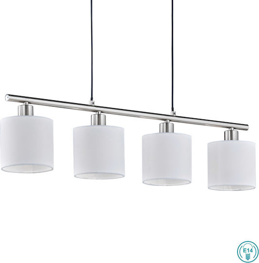 Trio Lighting Tommy Pendant Light White Rail for 4 Bulbs E14, E.14 75cm