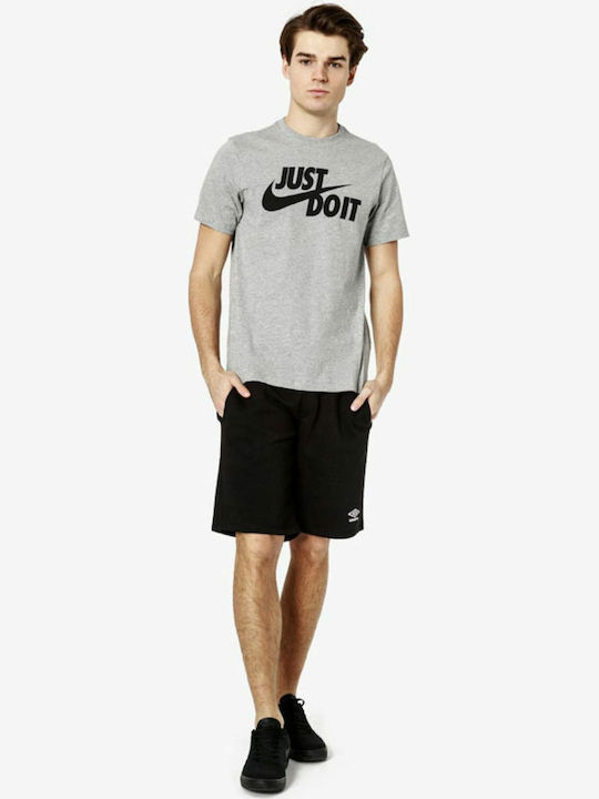 Nike Tee Just Do It Swoosh Ανδρικό Αθλητικό T-shirt Κοντομάνικο Γκρι