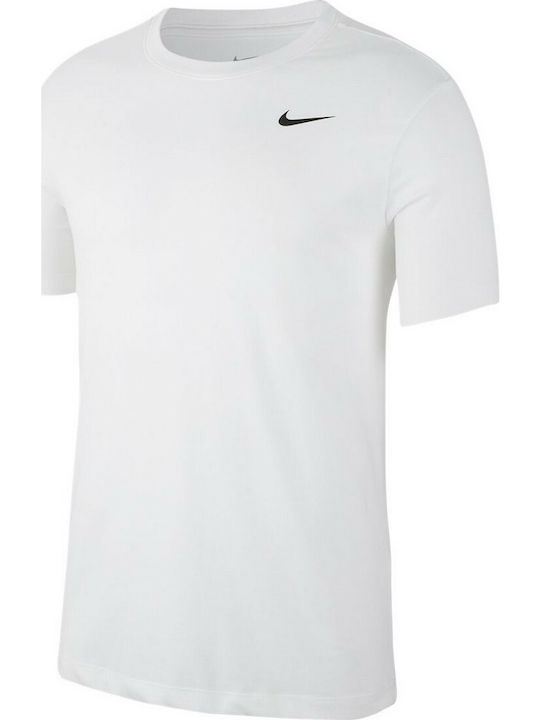 Nike Herren Sport T-Shirt Kurzarm Dri-Fit Weiß