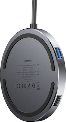 Baseus Wireless Charger (Qi Pad) 10W Power Delivery Gray (Circular Mirror)