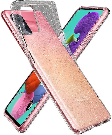 Spigen Liquid Crystal Glitter Задна корица Силикон Прозрачен (Галакси А51)