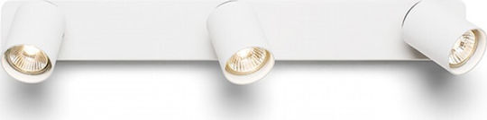 Rendl Light Studio Dugme III Τριπλό Σποτ με Ντουί GU10 σε Λευκό Χρώμα