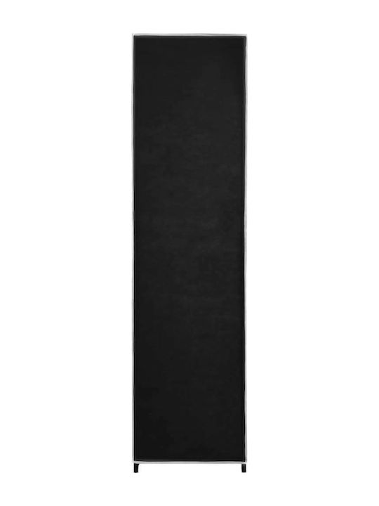 vidaXL Fabric Wardrobe with Zipper and Shelves in Black Color 175x45x170cm