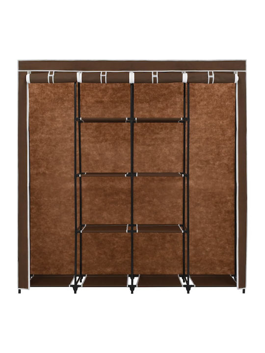 vidaXL Stoffschrank mit Reißverschluss und Regalen in Braun Farbe 175x45x170cm