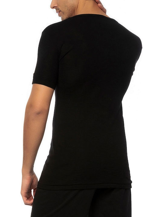 Men's Undershirt Short-sleeved in Black Color