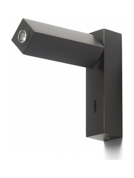 Rendl Light Studio Fado I Wall Единично LED Неутрално бяло Спот в Черен Цвят