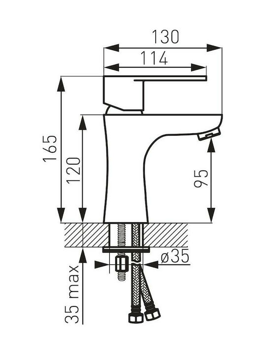 Ferro Algeo Mixing Sink Faucet Silver