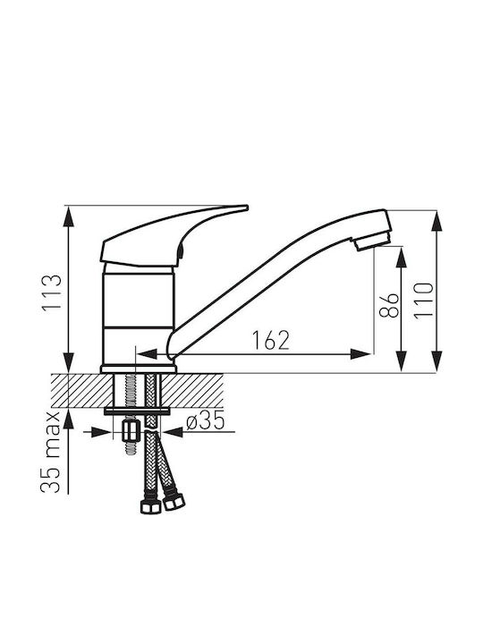Ferro One Mixing Sink Faucet Silver