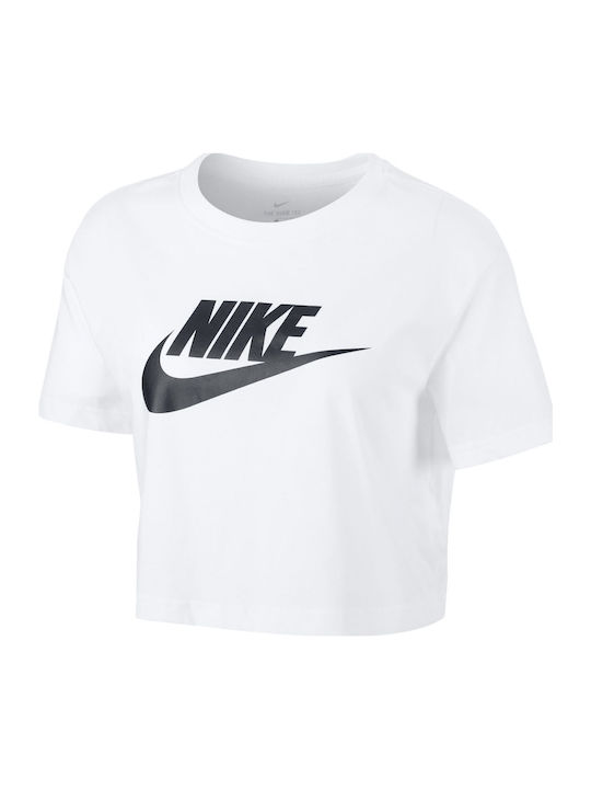 Sportswear Essential Women's Athletic Crop Top Short Sleeve White