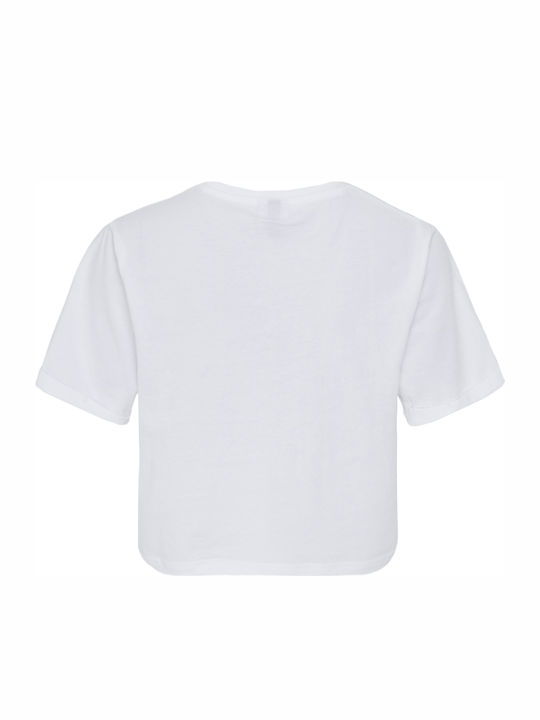Alberta Γυναικείο Αθλητικό Crop Top Κοντομάνικο Optic White