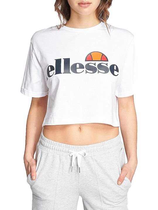 Alberta Γυναικείο Αθλητικό Crop Top Κοντομάνικο Optic White