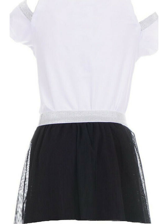 Joyce Kinderkleidung Set mit Rock Sommer 2Stück White/Black