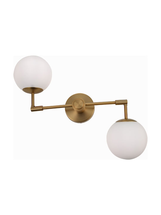 Aca Thetis Modern Lamp Wall with Socket E27 Gold 38cm