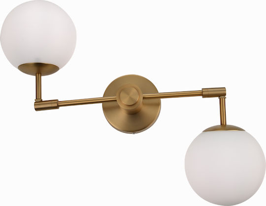Aca Thetis Modern Leuchte Wand mit Fassung E27 Gold 38cm
