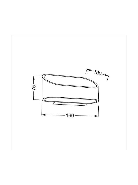 Aca Nephele Modern Lamp Wall with Integrated LED and Warm White Light Copper 16x10x7.5cm