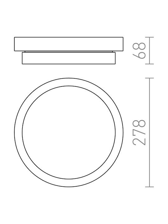 Rendl Light Studio Gorra Πλαφονιέρα Οροφής Μπάνιου 27.8εκ. Ασημί με Ντουί E14