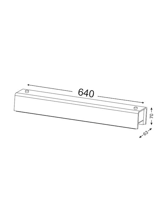 Aca Modern Lamp Wall with Socket E14 White 60x7x6.3cm