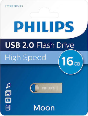 Philips Moon 16GB USB 2.0 Stick Ασημί