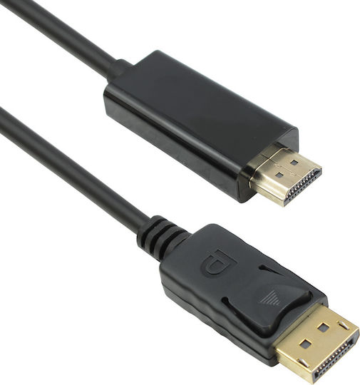 De Tech Cable DisplayPort male - HDMI male 1.8m Black (18273)