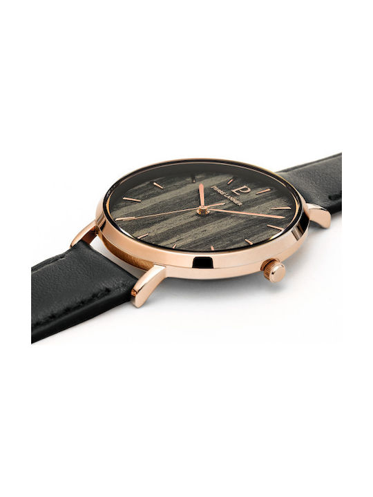 Pierre Lannier Nature Watch with Black Leather Strap