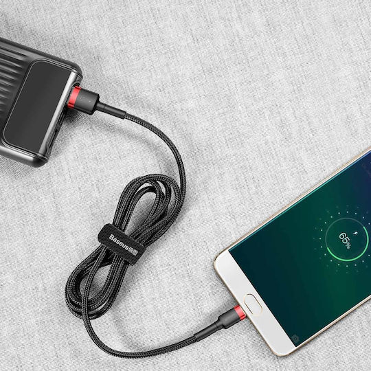 Baseus Cafule Braided USB 2.0 to micro USB Cable Μαύρο 1m (CAMKLF-B91)