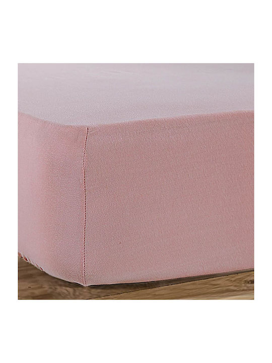 Nef-Nef Homeware Sheet for Single Bed with Elastic 100x200+30cm. Jersey 016711 1018 Pink