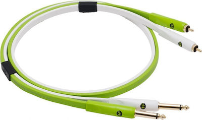 Oyaide d+ RTS class B Cable 2 x 6.3mm male - 2x RCA male 1m Green