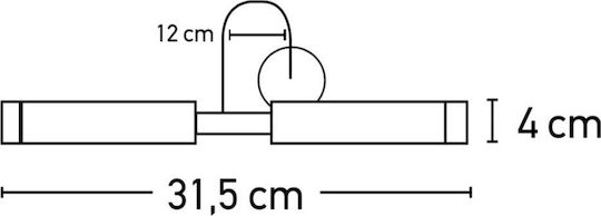 Inlight 1041 Modern Lamp Wall with Socket G9 Silver 31.5cm