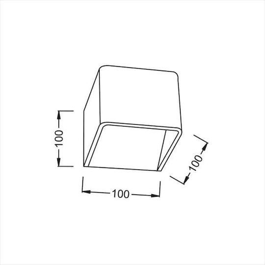 Aca Nephele Clasic Lumină de Perete cu LED Integrat și Lumină Alb Cald Negru 10x10x10cm