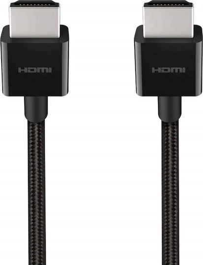 Belkin HDMI 2.1 Плетена Кабел HDMI мъжки - HDMI мъжки 1м Черен
