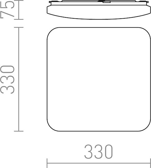 Rendl Light Studio Sempre SQ 33 Sensor Квадрат На открито LED Панел 24W с Топло бяло Светлина 3000К