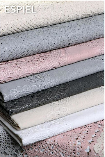 Espiel Checkered with Lace White 135x135cm