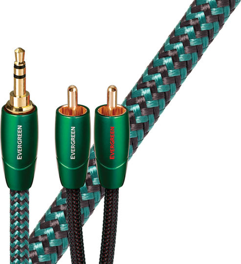 Audioquest Audio Cable 3.5mm Male - RCA Male Green 0.6m with Gold Plated Terminals