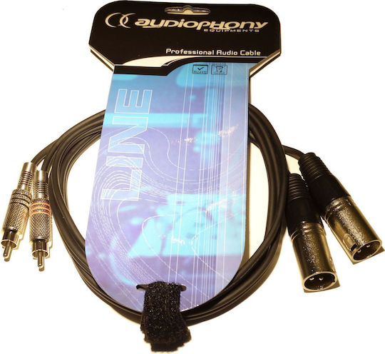 Audiophony CL-26/1.5 XLR Cable Male - RCA Male Black 1.5m 8167