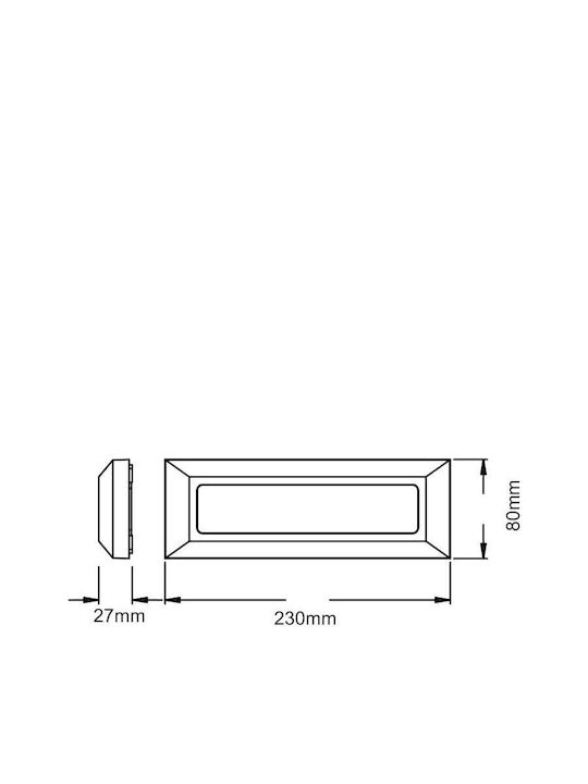 Aca Wall-Mounted Outdoor Ceiling Light LED IP65 3W with Warm White Light