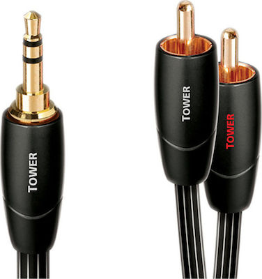 Audioquest 3.5mm male - RCA male Cable Black 1m (Tower)