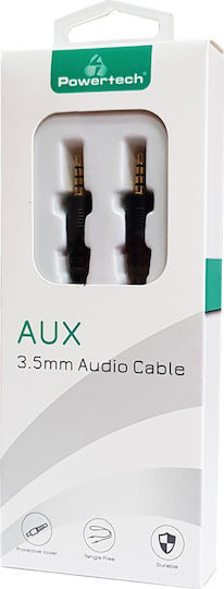 Powertech Καλώδιο Ήχου TRRS 3.5mm male - 3.5mm male Μαύρο 1m με Επίχρυσους Ακροδέκτες PTR-0069