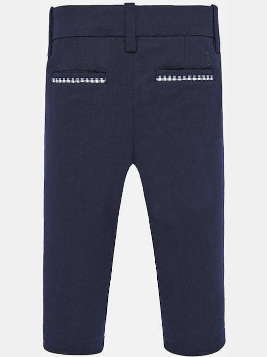 Mayoral Kids Linen Trousers Navy Blue