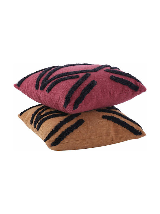 Nef-Nef Homeware Floor Pillow Pulsed from 100% Cotton Bordo 50x50cm.