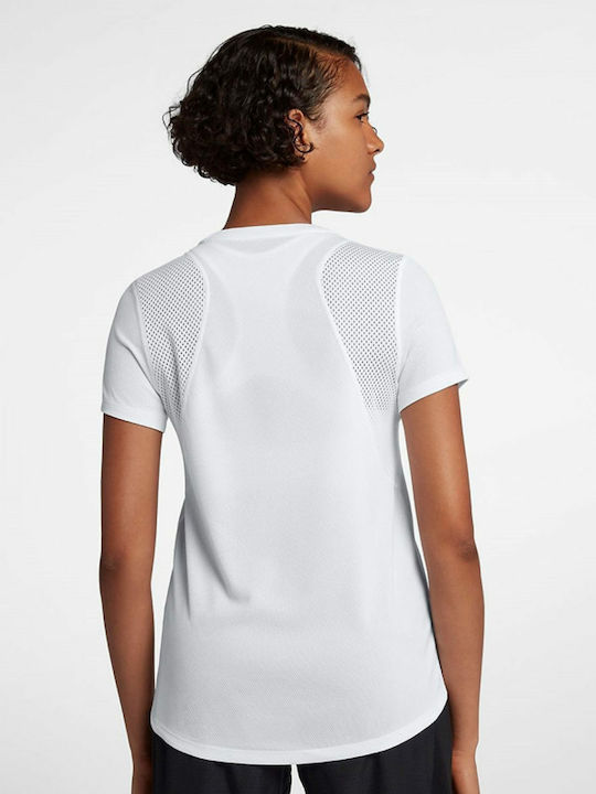 Nike Dri-Fit Αθλητικό Γυναικείο T-shirt Λευκό