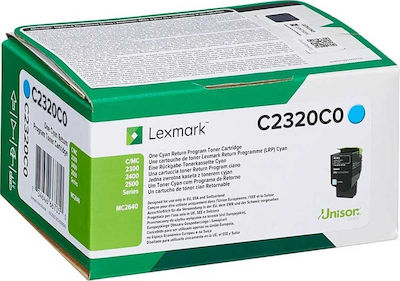 Lexmark C2320C0 Toner Laser Εκτυπωτή Κυανό Return Program 1000 Σελίδων