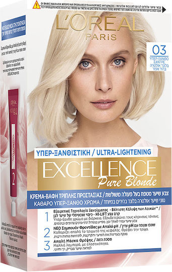 L'Oreal Paris Excellence Pure Blonde Βαφή Μαλλιών 03 Υπερ Ξανθό Σαντρέ 48ml