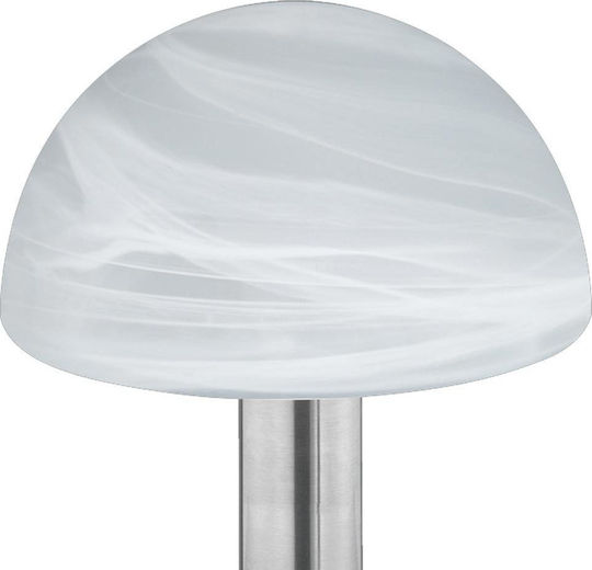 Trio Lighting Fynn Metal Table Lamp for Socket E14 with White Shade and Silver Base