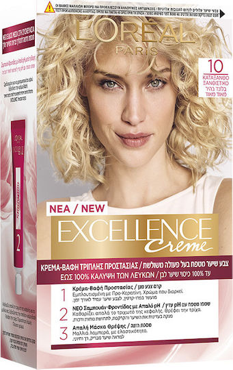 L'Oreal Paris Excellence Creme Βαφή Μαλλιών 10 Κατάξανθο Ξανθιστικό 48ml